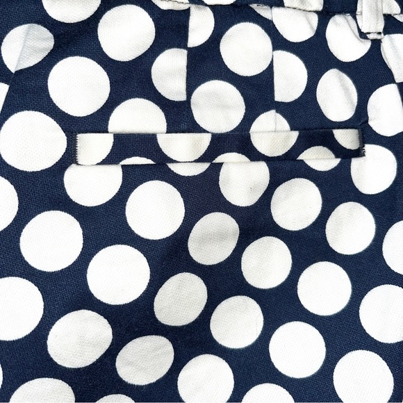 J. Crew “stretch” ankle pants, City Fit style, navy blue with white polka dots - Picture 8 of 11